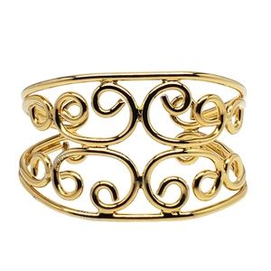 Sterling Silver Gold-Tone Scroll Cuff Bracelet #21530